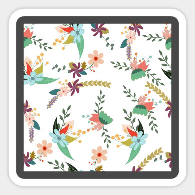 Decorative ornamental flower pattern Sticker by Montanescu